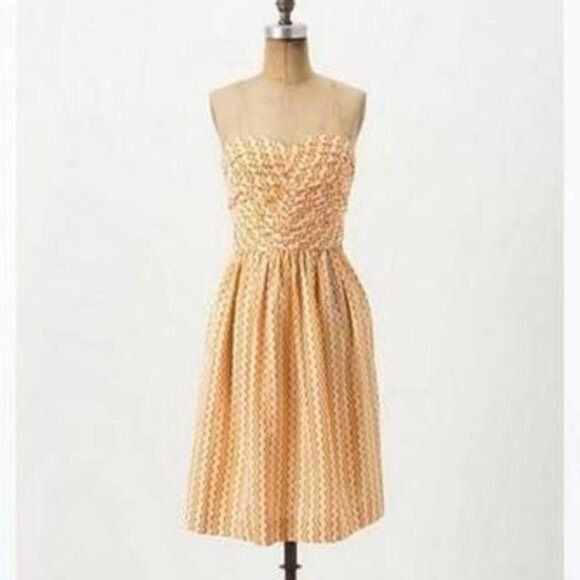 Vanessa Virginia Anthropologie strapless chain sweetheart summer dress size 2 - Picture 2 of 12